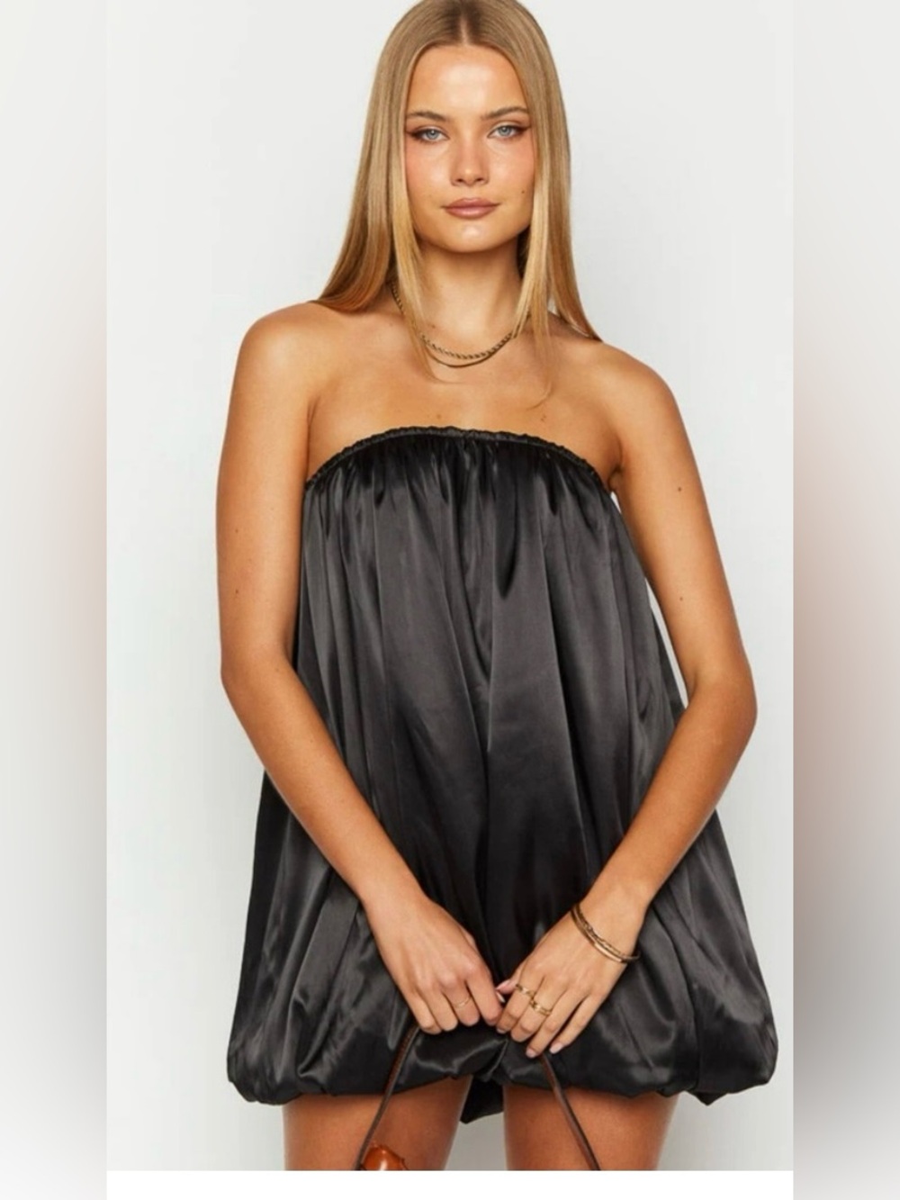 Beginning boutique Miki Black Strapless Mini Dress